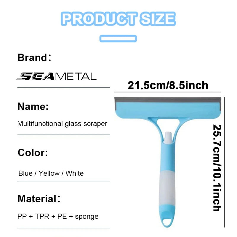 3-in-1 Car & Home Glass Cleaning Wiper with Spray Bottle